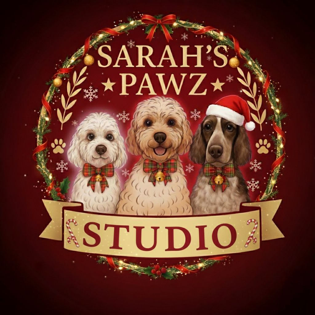 ✨ Sarah’s Pawz Studio – Christmas & New Year Logo Collection of 3  (Digital Download)