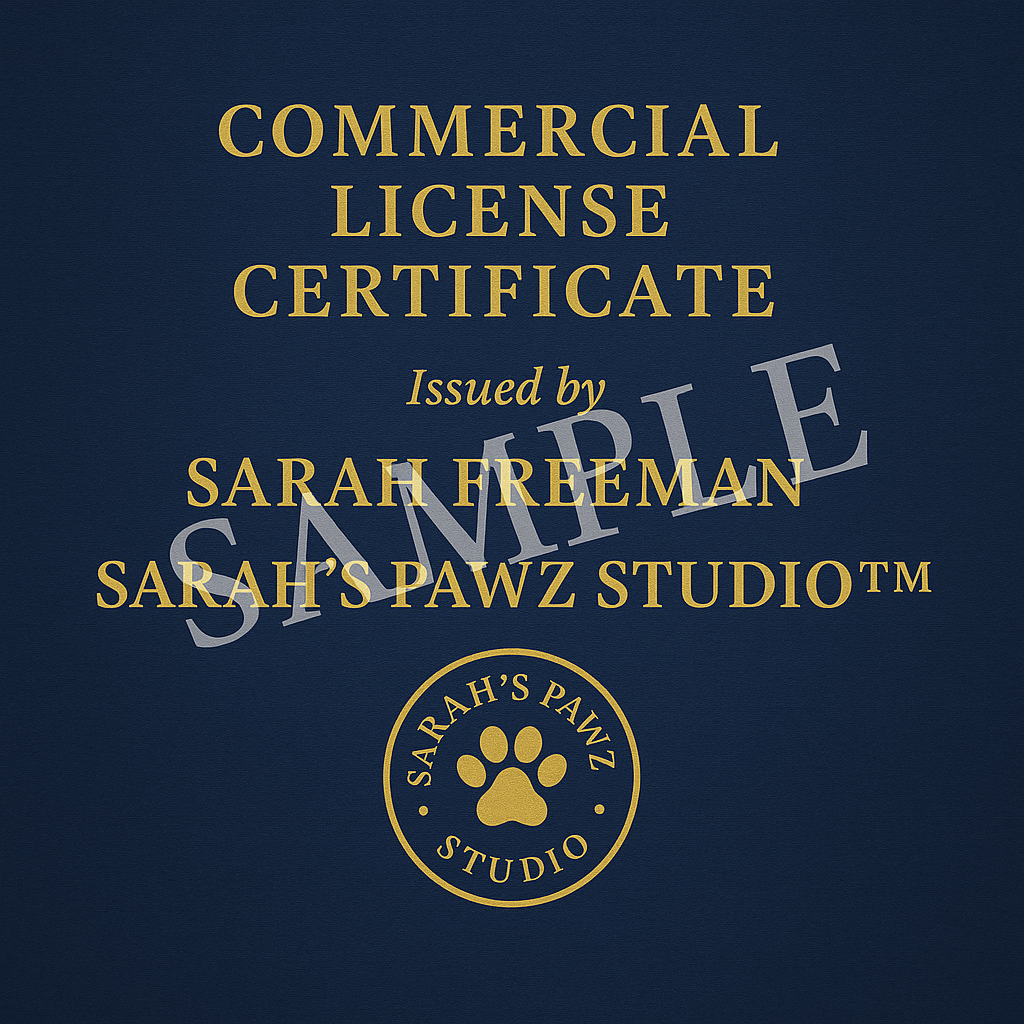 Commercial Licence Upgrade – Sarah’s Pawz Studio