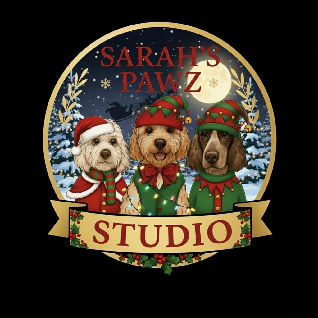 ✨ Sarah’s Pawz Studio – Christmas & New Year Logo Collection of 3  (Digital Download)