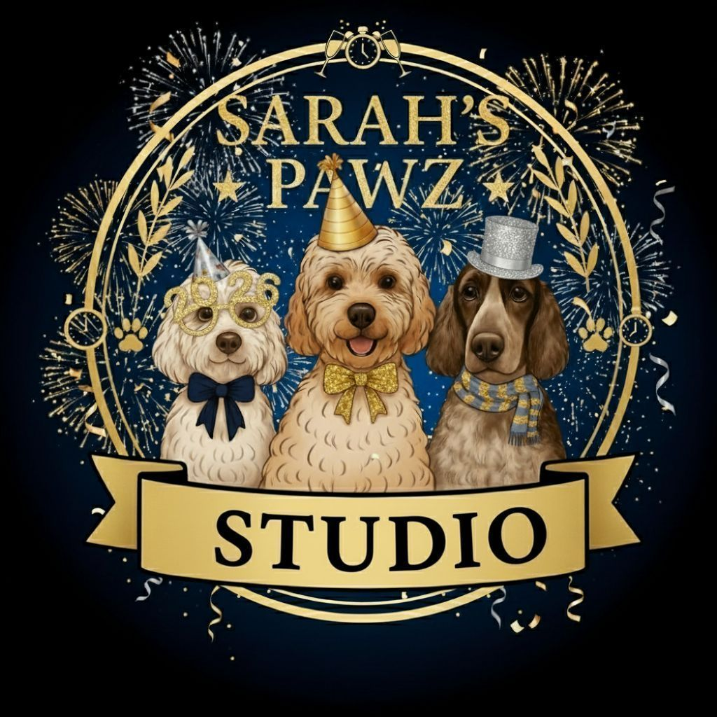 ✨ Sarah’s Pawz Studio – Christmas & New Year Logo Collection of 3  (Digital Download)